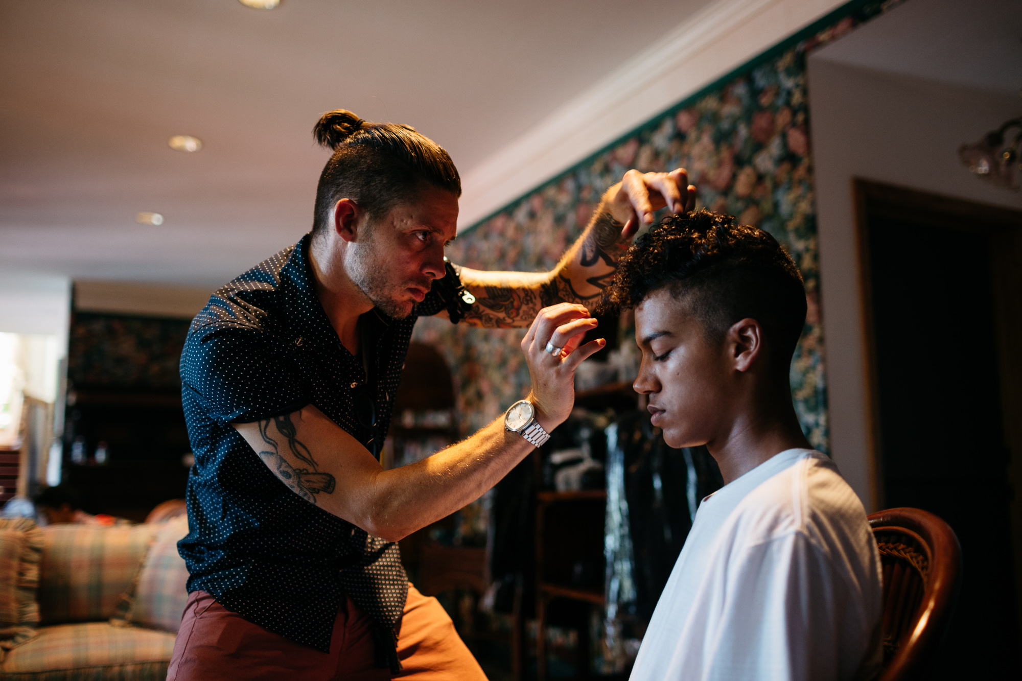 Final touches after Shampoo Buffalo Co Hair Salon Buffalo Co.
